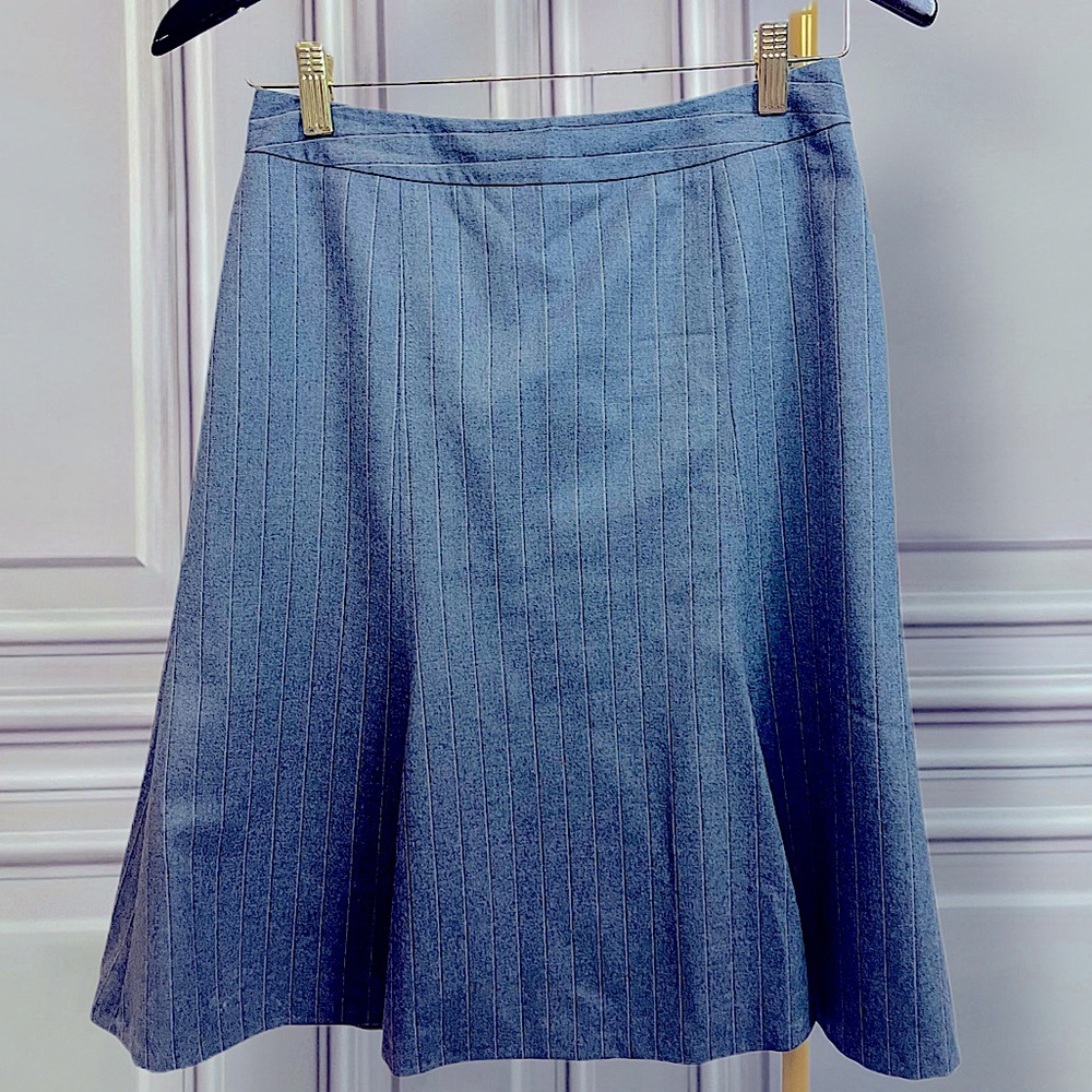 Brooks Brothers - “346” Dark Grey Thin Striped Fit & Flare Skirt